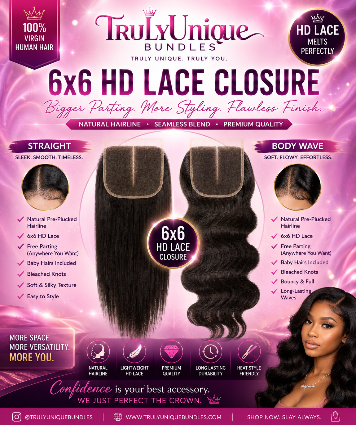 6x6 HD Lace Closure